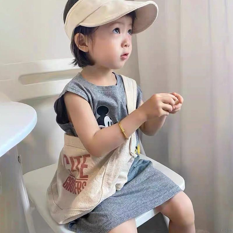 Đầm Sát Nách In Hoạt Hình Kiểu Hàn Quốc Thời Trang Mùa Hè Cho Bé Gái