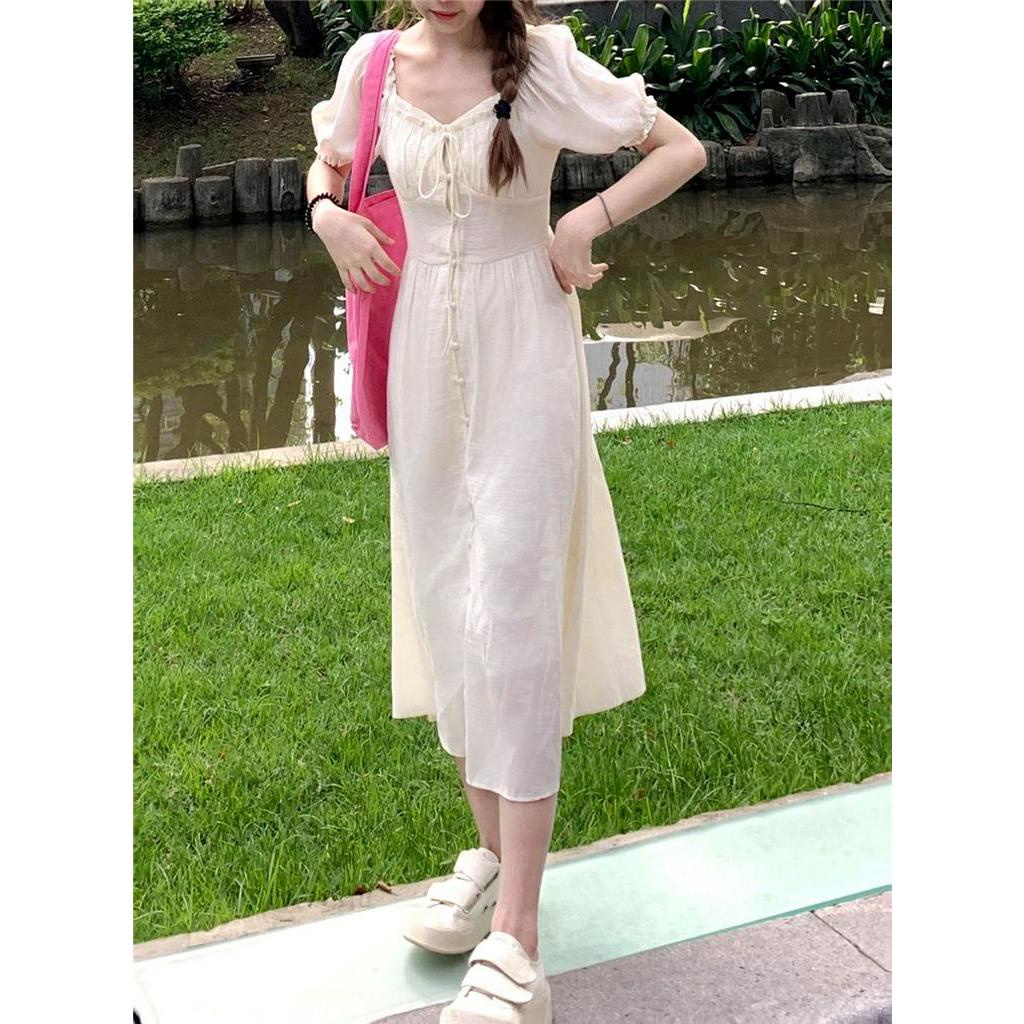 Đầm Thắt Dây Phong Cách Pháp Kiểu Mới 63852