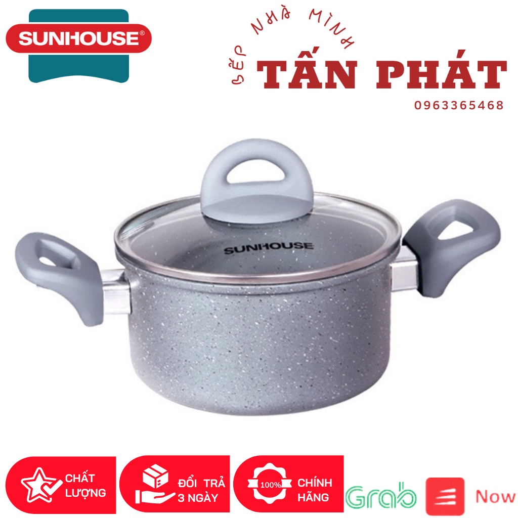 NỒI VÂN ĐÁ ĐÁY TỪ SUNHOUSE 16-20 CM (DÙNG TRÊN MỌI LOẠI BẾP)