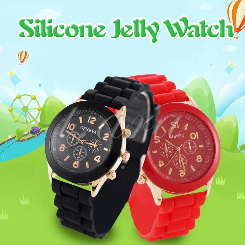 Đồng hồ quartz Geneva dây silicone