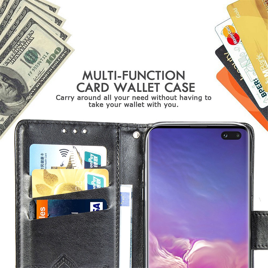 Bao da PU họa tiết bươm bướm có ngăn đựng thẻ cho Samsung Galaxy S10 5G Plus S10E A21 M31 M21/M30S | BigBuy360 - bigbuy360.vn