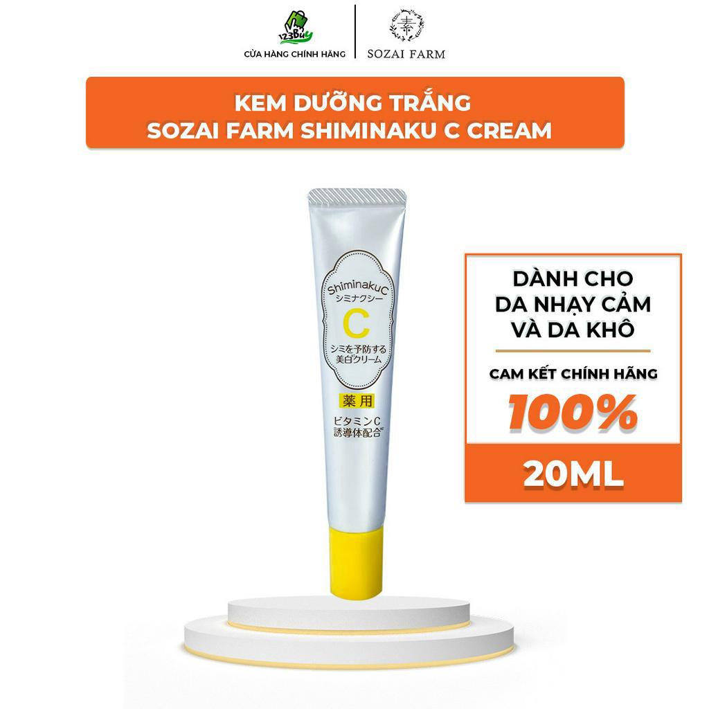 Kem dưỡng trắng và cấp ẩm chuyên sâu Nhật Bản Sozai Farm Shiminaku C Cream - Dạng Kem - 20g