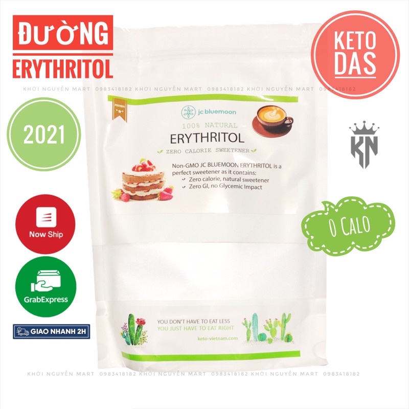 Sỉ Đường Erythritol FREESHIP Cho Keto Das Lowcarb Túi 500g