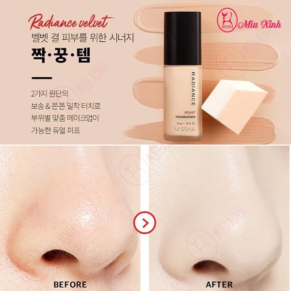 KEM NỀN KIỀM DẦU [MISSHA] Radiance Velvet Foundation SPF30 PA++