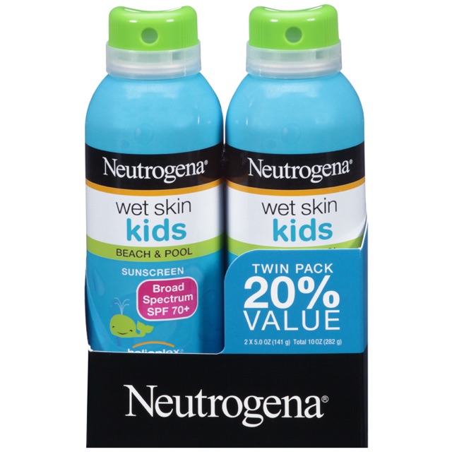 Xịt chống nắng cho bé Neutrogena wet skin kids Spf70