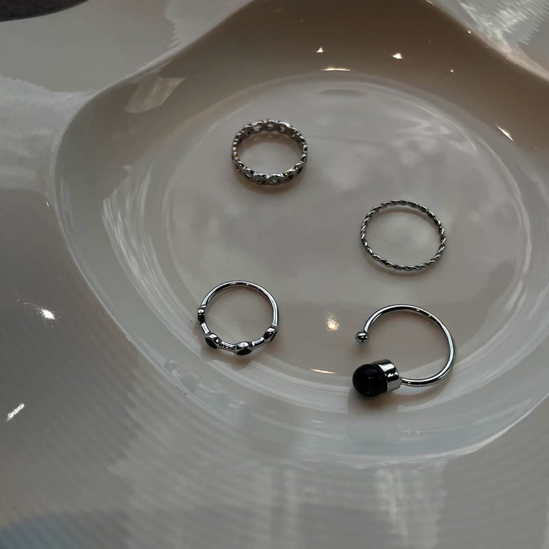 Bộ Bốn Nhẫn Trang Trí Phong Cách Hip Hop Cổ Điển 19565