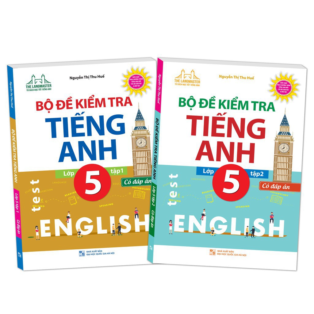 Sách - Combo Bộ đề kiểm tra tiếng Anh lớp 5 (trọn bộ 2 tập) có đáp án