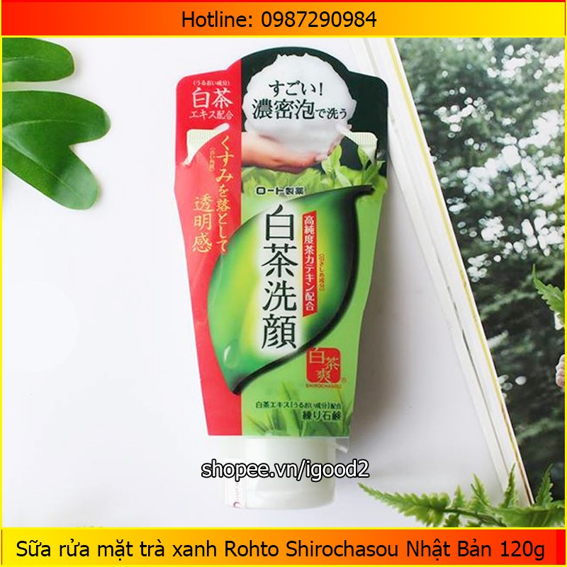 IGOOD - Sữa rửa mặt trà xanh Rohto Shirochasou Nhật Bản 120g