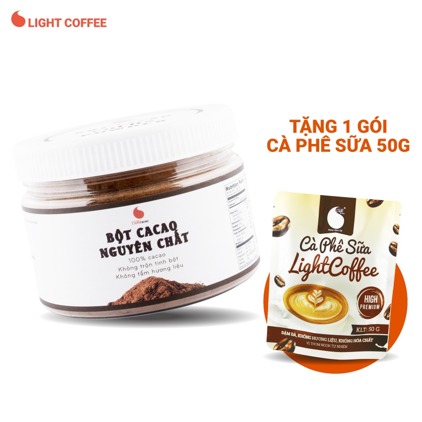 [Mã BMBAU50 giảm 7% đơn 99K] Bột Cacao nguyên chất không đường - Hũ 150g từ nhà sản xuất Light Coffee