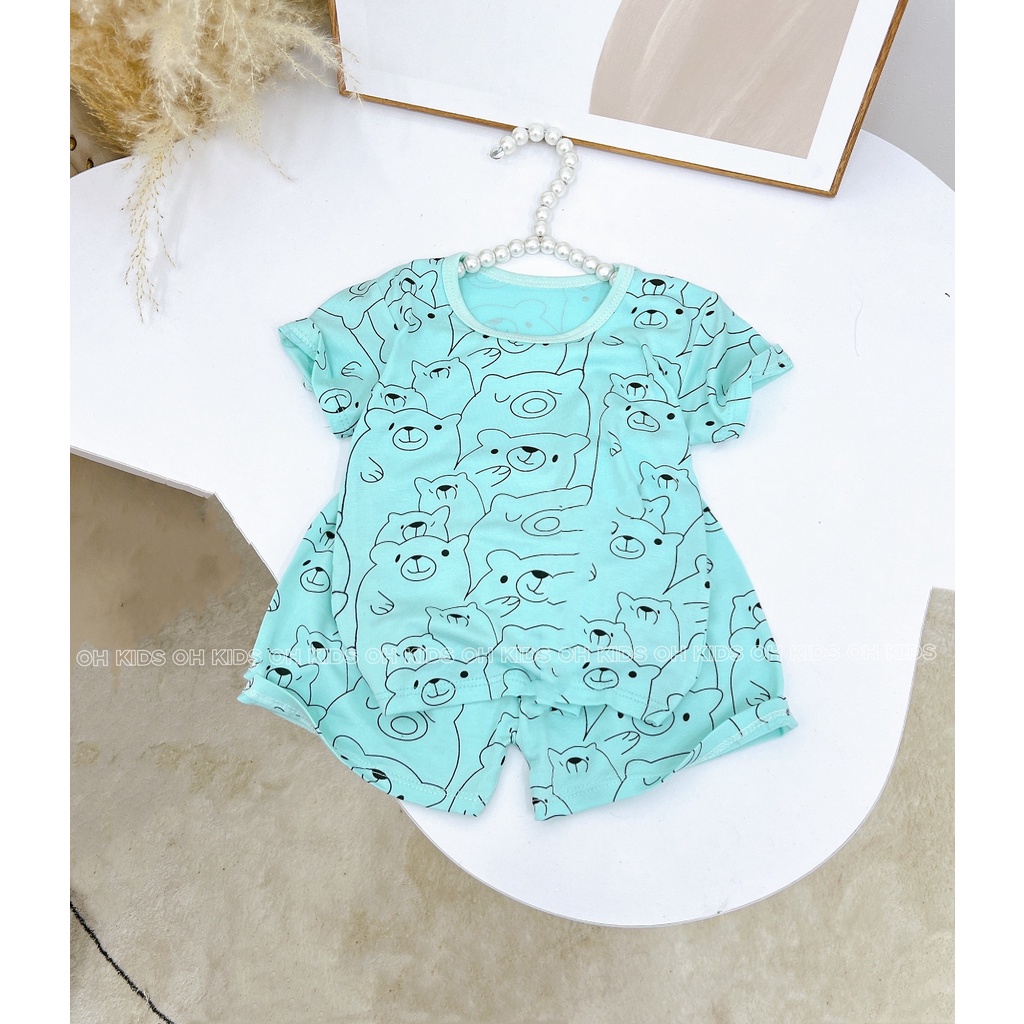 Bộ thun lạnh cho bé, bộ thun lạnh gấu thường cho bé trai bé gái