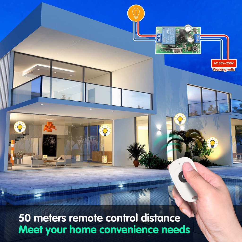 Bộ điều khiển từ xa DIESE 433MHz AC 220V 10A 1CH RF chất lượng cao đa năng