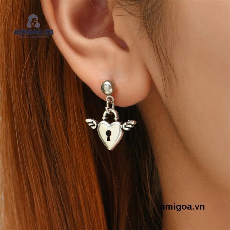 ✨✨1 Cặp Khuyên Tai Hình Chìa Khóa Trái Tim Xinh Xắn Cho Nữ