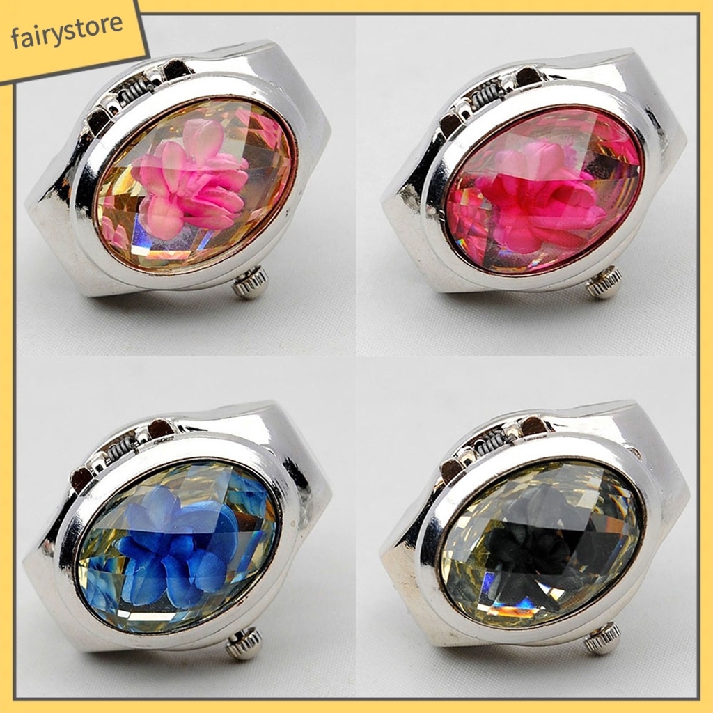 Nhẫn Đính Đá Thạch Anh Hình Oval Thời Trang Cho Nam Nữ