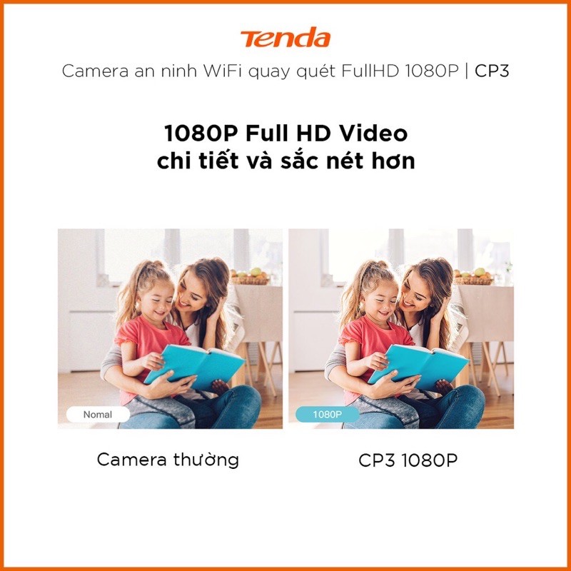 Camera IP wifi Tenda CP3 dùng cho gia đình - hàng chính hãng ( rõ hơn Ezviz C6N và Imou A22 )