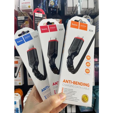 Dây Sạc Nhanh X59 Dây Dù, Chống Đứt Cáp Sạc Nhanh 2.4A/3A điện thoại i.phone,i.pad