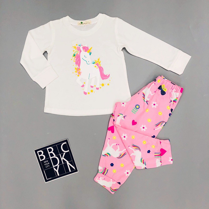 Bộ thu đông cho bé gái, đồ bộ thun bé gái chất cotton mềm mát, size 1-10 tuổi - SUNKIDS1