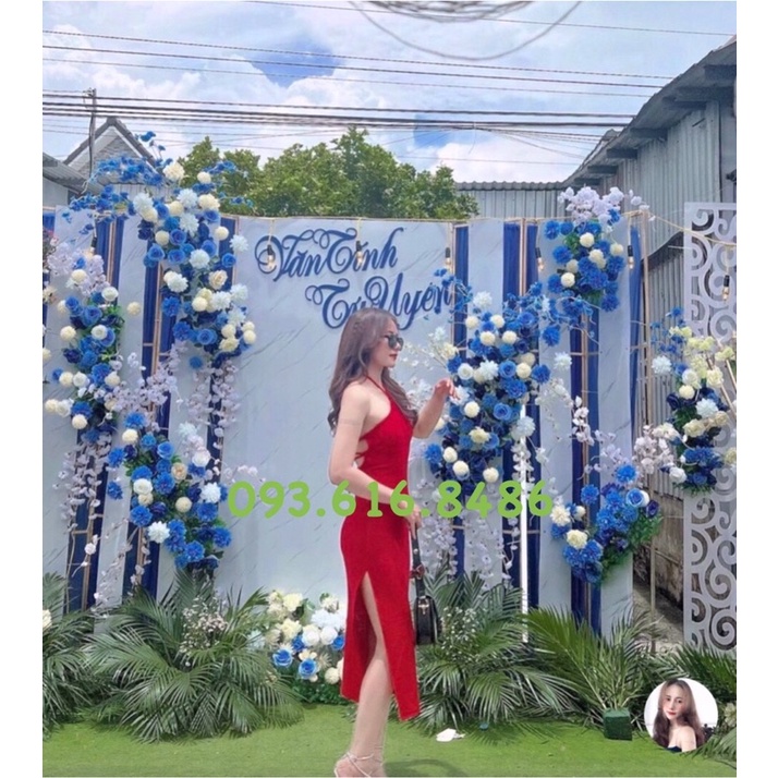 Set đầm ôm body cổ yếm cột dây + áo khoác croptop tay dài nhiều màu hot hit