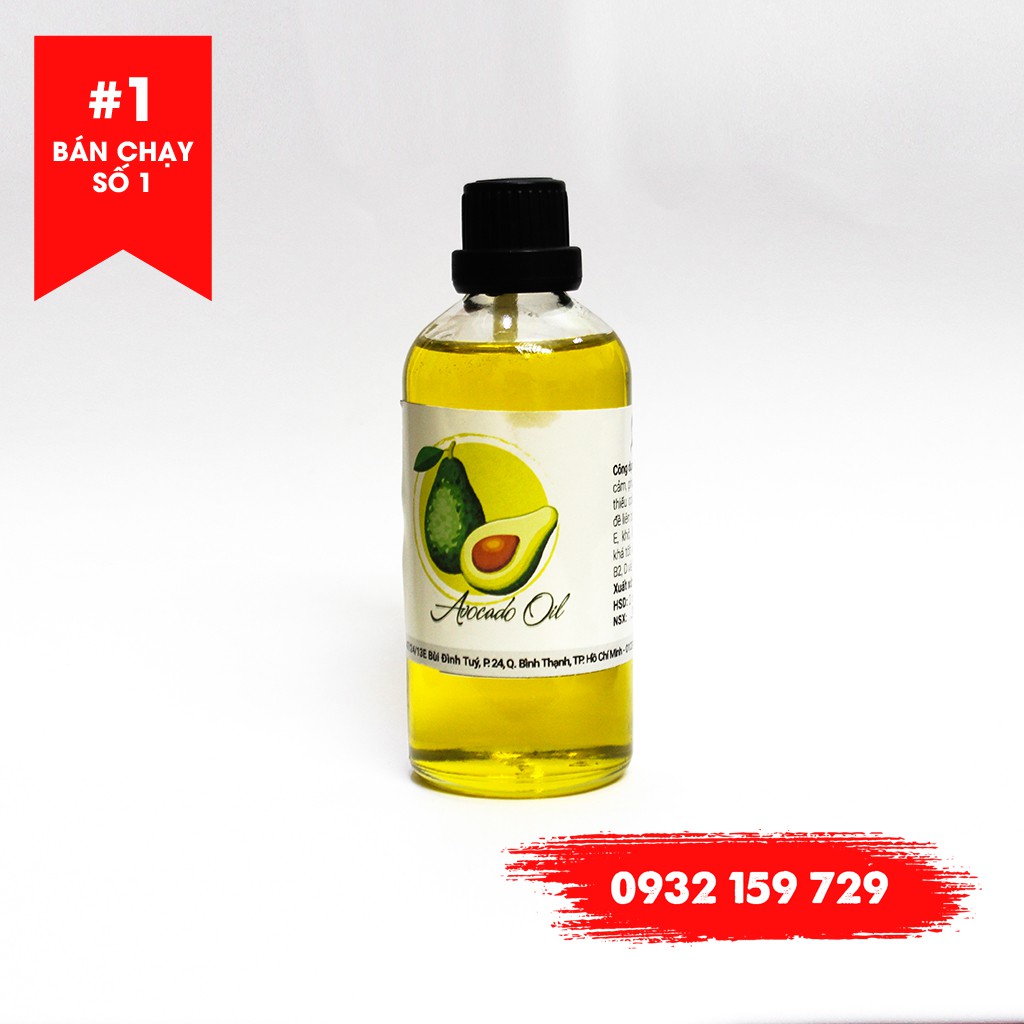 Dầu quả bơ (Avocado Oil) 100ml/ 500ml/ 1 Lít - Nguyên liệu mỹ phẩm, Nguyên liệu làm son. Xuất Xứ : PHÁP ( ship trong 2h)