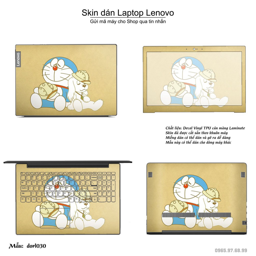 Skin dán Laptop Lenovo in hình Doraemon (inbox mã máy cho Shop)