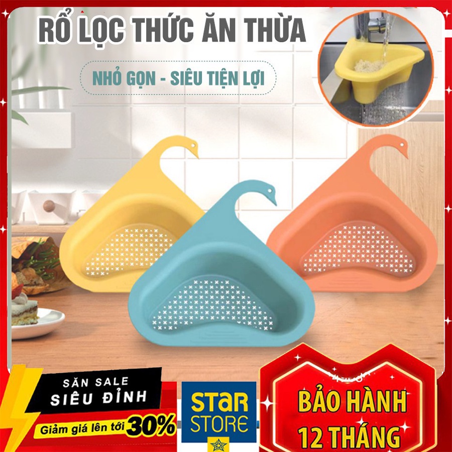 Rổ Lọc Thức Ăn Thừa Gắn Bồn Rửa Bát Có Móc Treo Hình Con Thiên Nga Đa Dạng Màu Sắc
