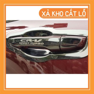 Bộ ốp tay nắm, hõm cửa xe Honda CRV 2018- 2019- 2020, chất liệu Titan cao cấp
