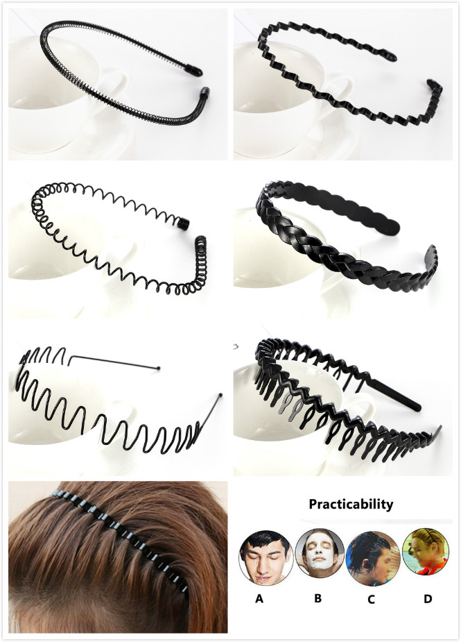 Băng đô cài tóc chơi thể thao bằng kim loại đơn giản cho nam &amp; nữ