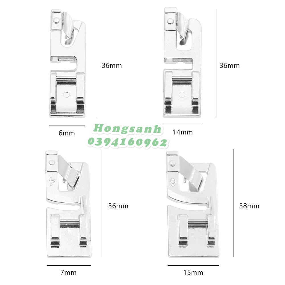 Bộ 4 chân vịt cuốn lai sử dụng cho máy may gia đình đa năng