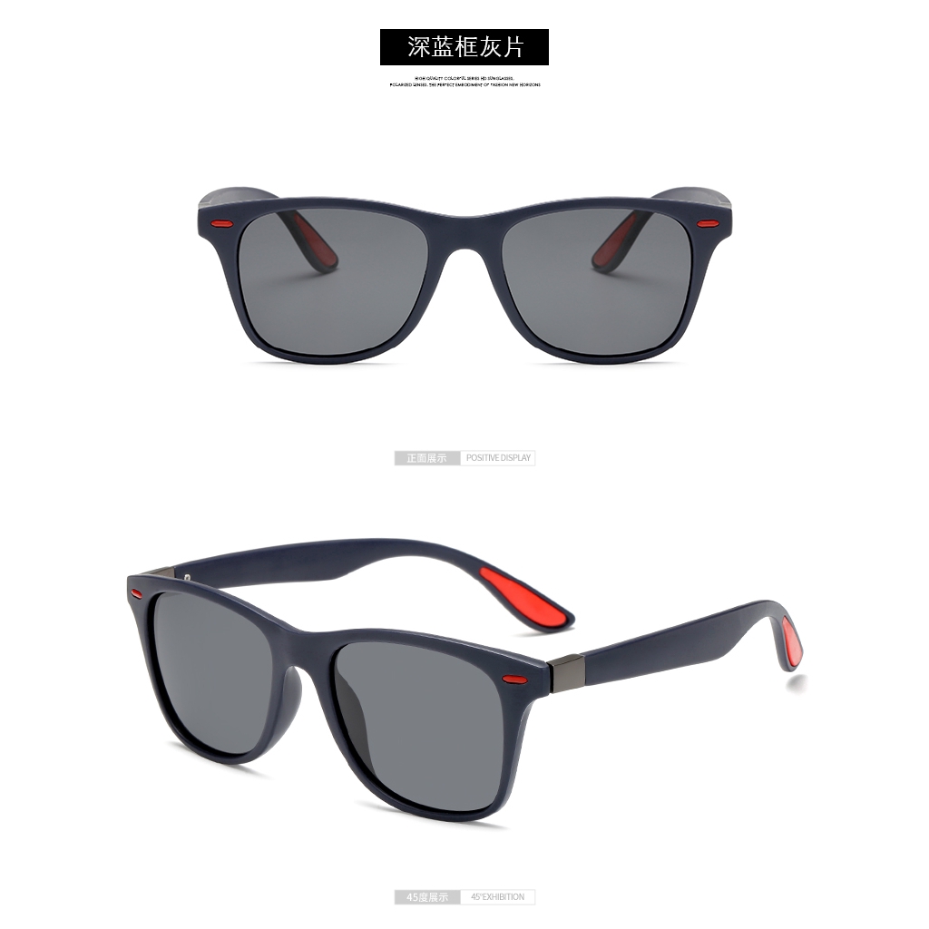 Kính mát phân cực gọng vuông trẻ trung sành điệu cho nam và nữ