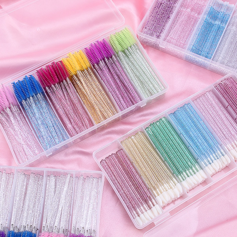 Thiết bị kéo dài lông mi với hộp 180/300 đánh lông mi loại bỏ Mascara bôi trên trang điểm vi mô.