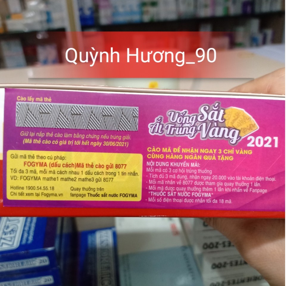 Sắt FOGYMA - Bổ sung sắt cho phụ nữ mang thai và sau sinh,người thiếu hụt sắt