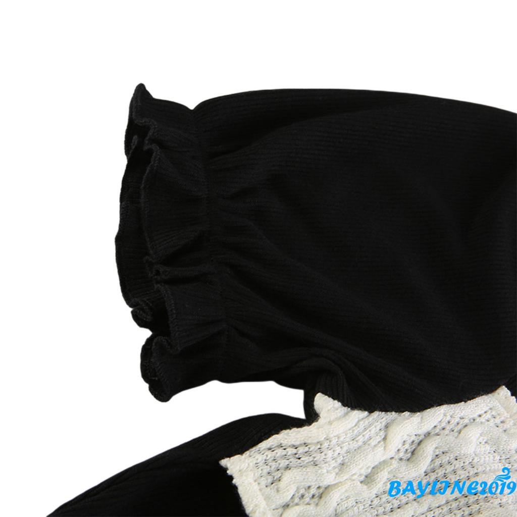 Áo Thun Tay Ngắn Phồng Cổ Yếm Màu Sắc Tương Phản Thời Trang Mùa Hè Dành Cho Nữ