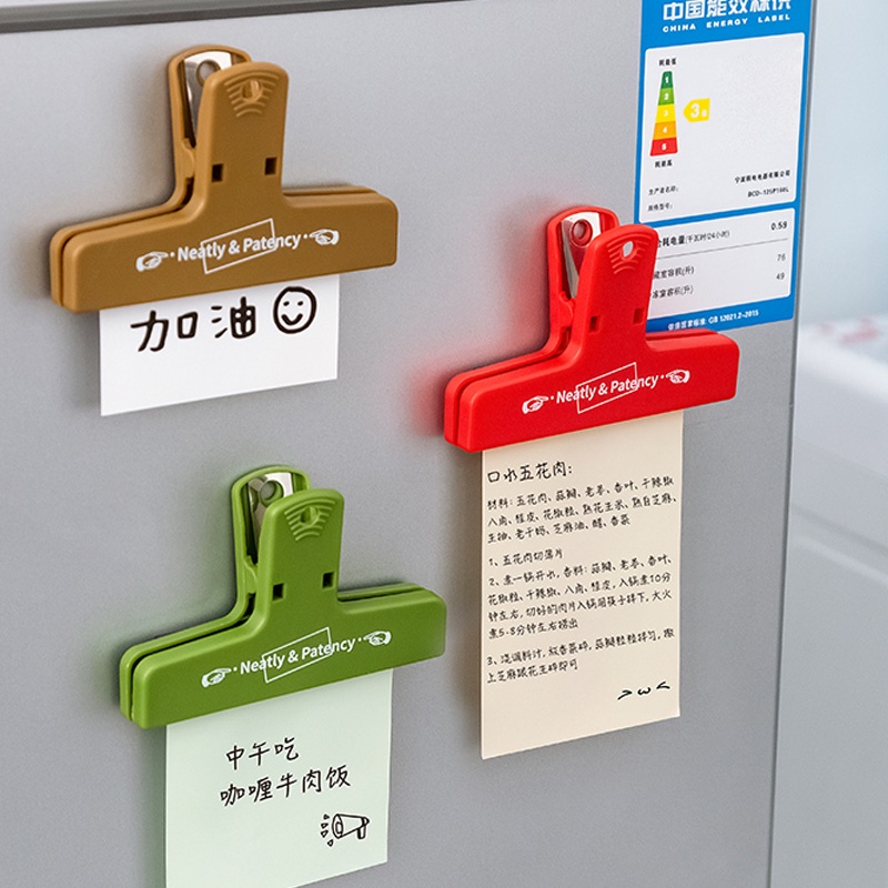 Kẹp Giấy Note Bằng Nhựa Màu Trơn Thiết Kế Đơn Giản Sáng Tạo