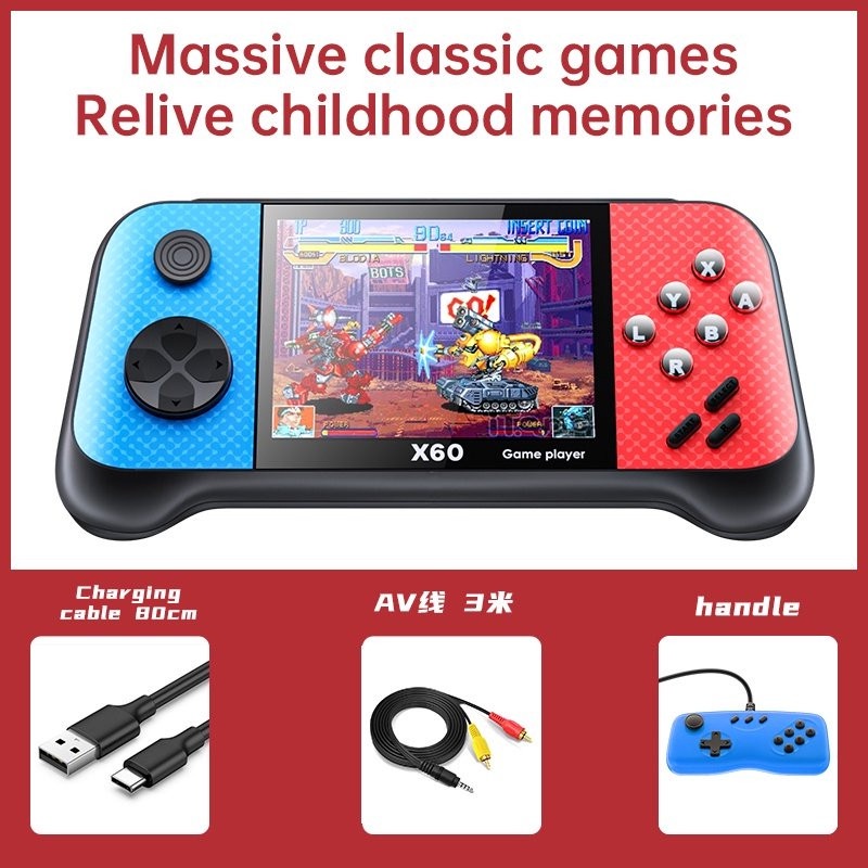 Máy Chơi Game Cầm Tay 2022 4843 Trò Chơi Màn Hình 3.5 Inch Hỗ Trợ TV X60 -DC4808