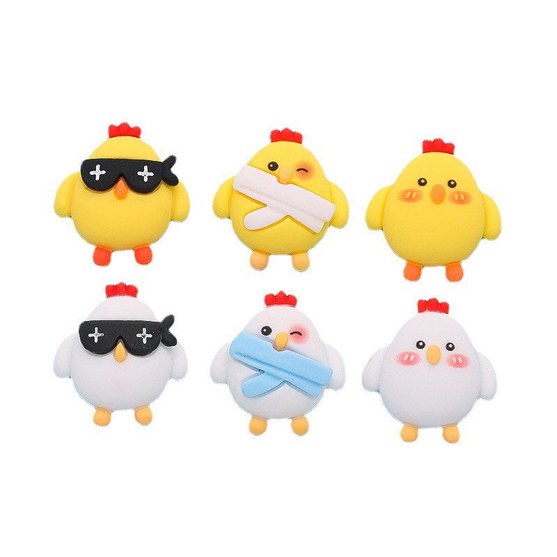 Charm (C505) slime/ Dụng Cụ Charm Trang Trí [Ko Keo &amp; Nút] Bé Gà Con Cá Tính