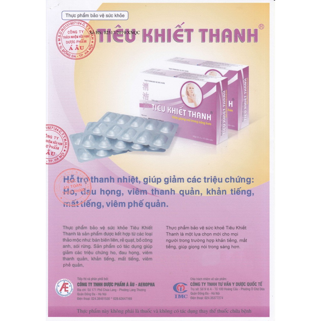 Tiêu Khiết Thanh – Hỗ Trợ Điều Trị Và Phòng Ngừa Viêm Thanh Quản