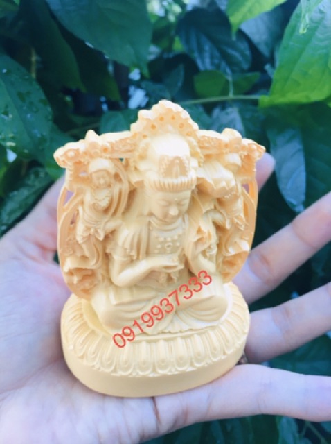 Tượng phật quan âm thế chí cao 9 cm