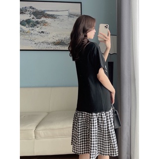Đầm suông thun đuôi cá kẻ