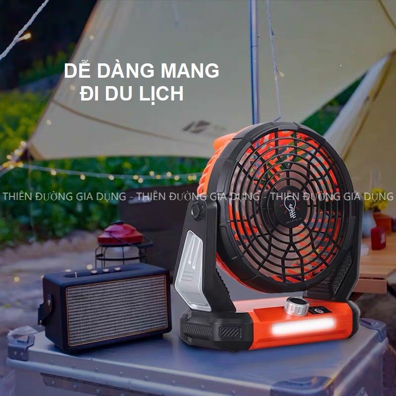 Quạt tích điện để bàn  4800mAh quạt sạc tích điện mini đa năng, treo tường, an toàn cho trẻ nhỏ