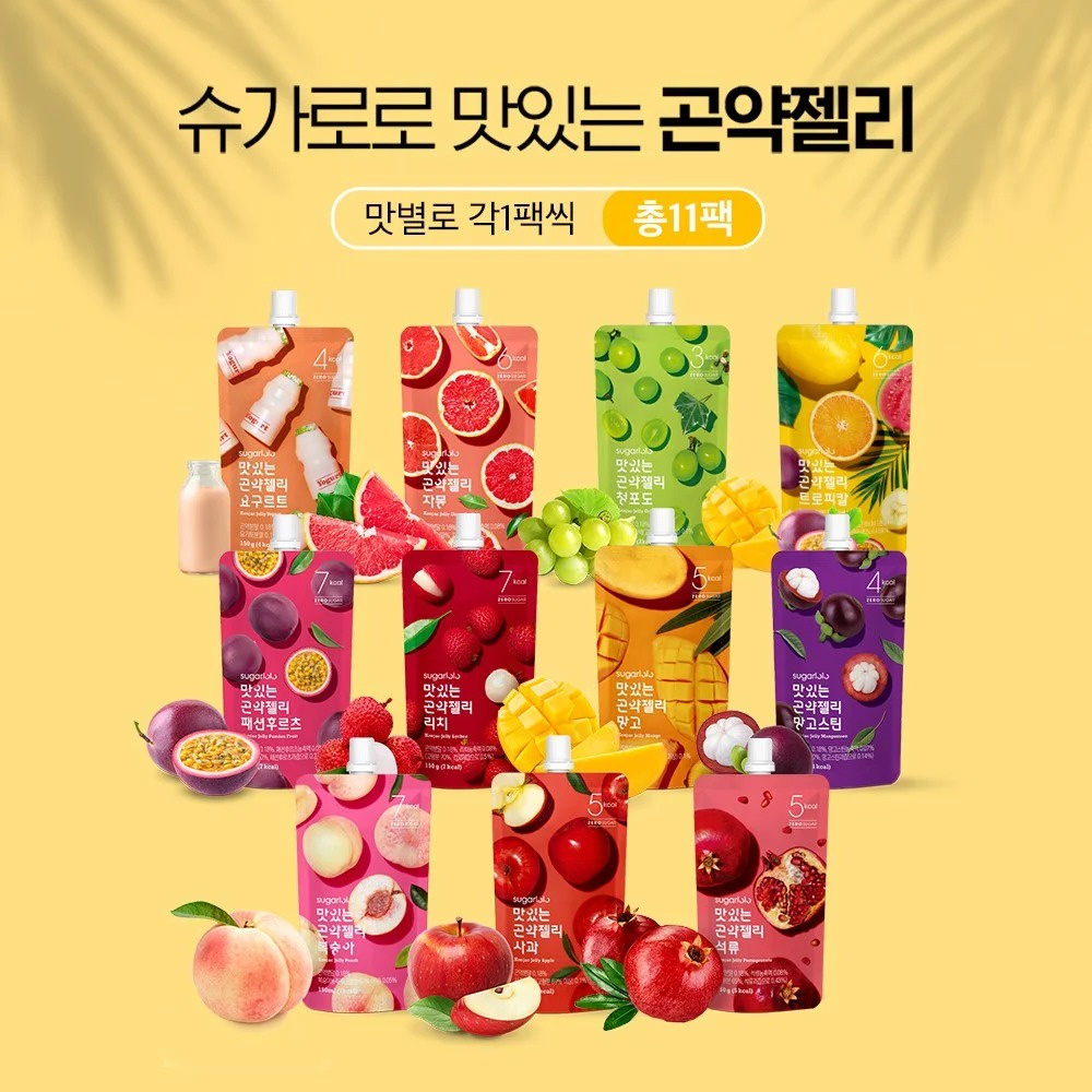 Combo mix 8-10 vị Thạch trái cây Sugarlolo Konjac Intake Hàn Quốc - Đồ ăn vặt giảm cân