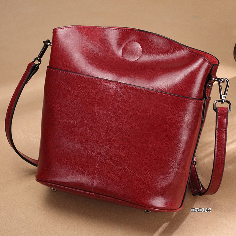 Samdo: Túi da thật cao cấp phong cách Hàn Quốc -  Chính hãng Huada - da trơn trẻ trung công sở đi làm, đi chơi HAD144