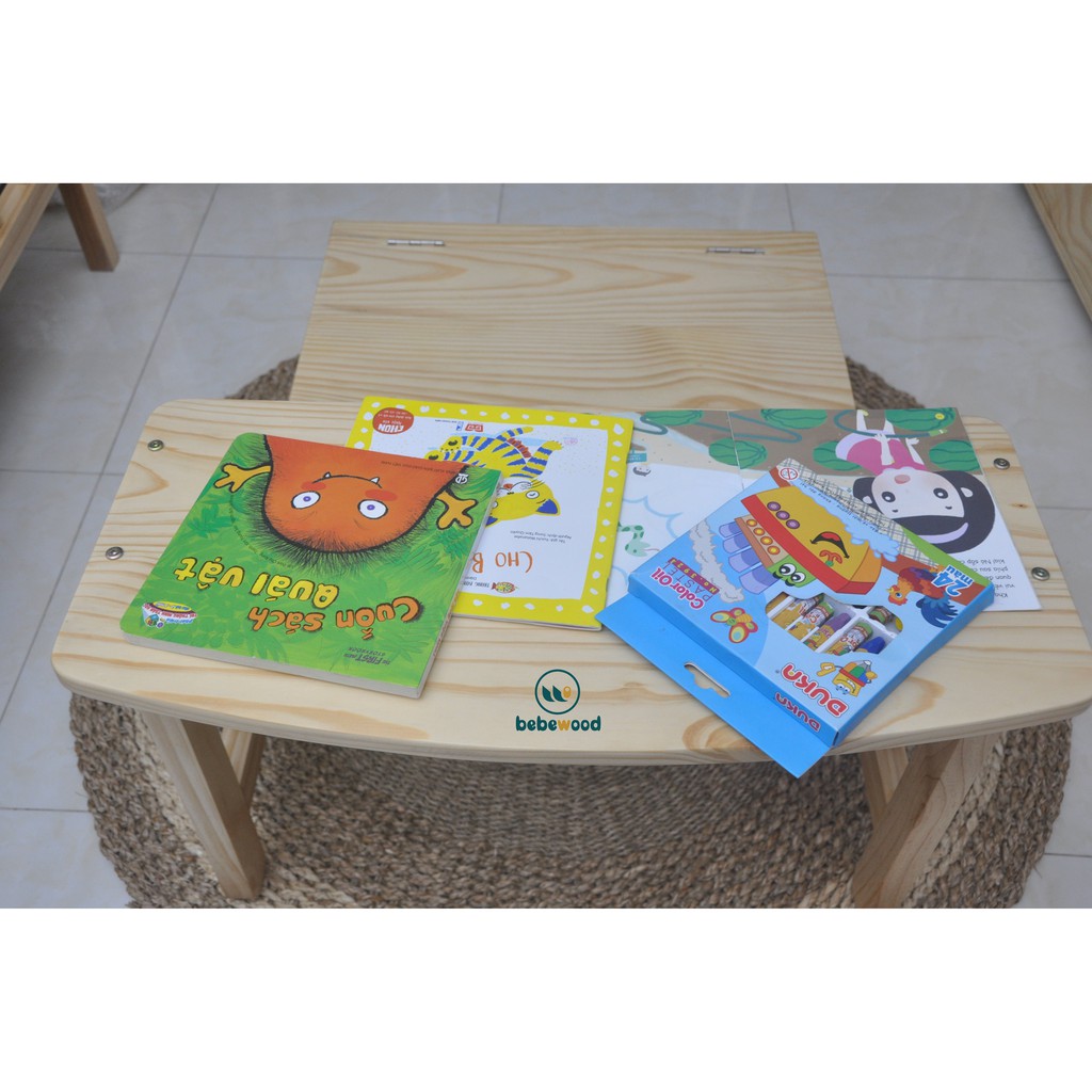 Bàn Ghế Học 3 Chức Năng Bằng Gỗ Tự Nhiên An Toàn Cho Trẻ - bebewood | BigBuy360 - bigbuy360.vn