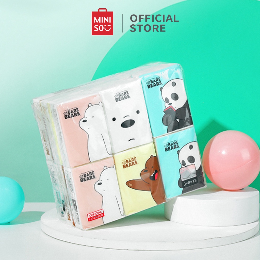 Miniso x We Bare Bears Khăn giấy đơn giản (8 tờ * 3 lớp)