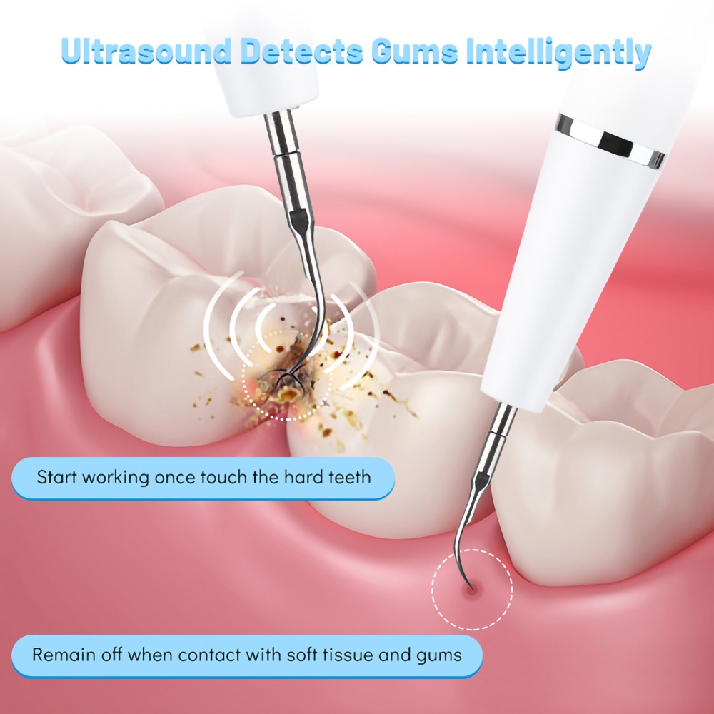 Thiết Bị Làm Sạch Răng Loại Bỏ Mảng Bám Bằng Sóng Âm Có Đèn LED