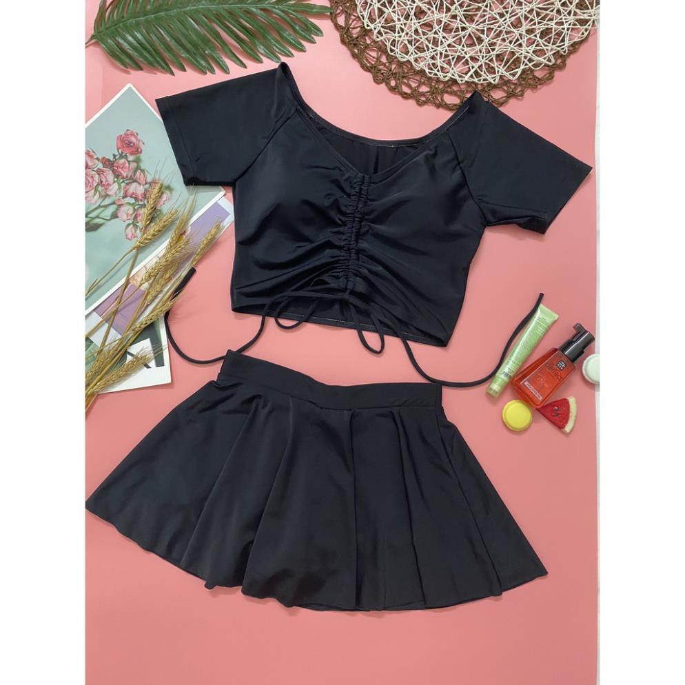 Bikini hai mảnh cộc tay kín đáo dáng váy tại Hà Nội mặc đi biển đi bơi | BigBuy360 - bigbuy360.vn