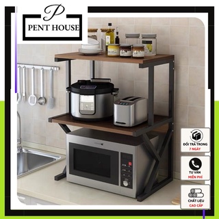 Kệ lò vi sóng iga effect đa năng - gm02 - 1 tầng khung đen penthouse 88