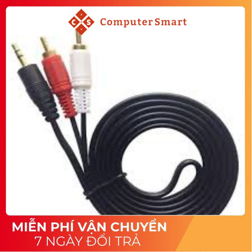 Dây Loa 1 Ra 2, Dây Loa 1 đầu 3.5mm chia ra 2 Đầu Hoa Sen dài 1.5m, ổn định giá rẻ