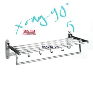 Kệ máng khăn xếp gấp gọn sát tường- giá treo khăn gấp  inox 304 MKT12