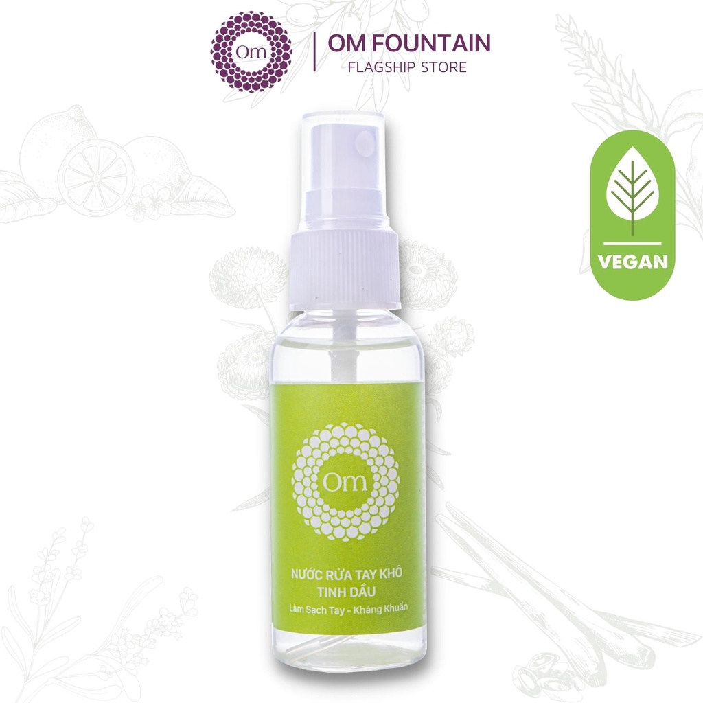 Nước rửa tay khô tinh dầu kháng khuẩn Hoàng hôn xanh 50ml - Om Fountain
