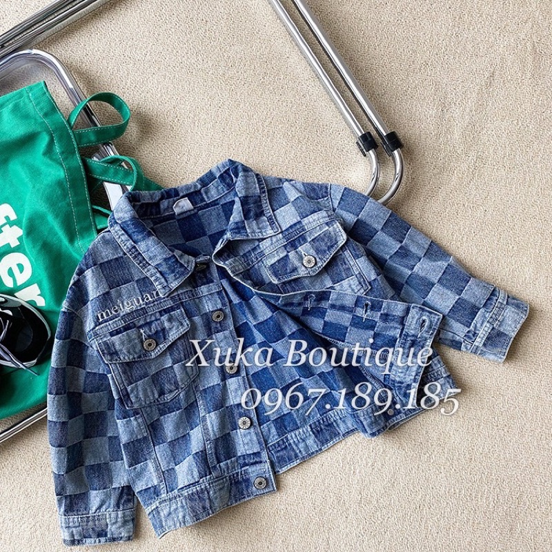 Áo Khoác Jeans Trẻ Em - Xuka Boutique - Áo Khoác Bò Bé Trai Cao Cấp Sành Điệu
