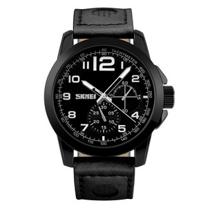 Đồng hồ nam dây da skmei 9111cl + tặng 1 đồng hồ nam dây thép time seller ts06